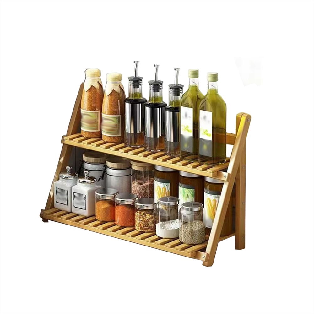 Spice Rack Multi Functional Desktop Folding Storage Rack Kitchen ...