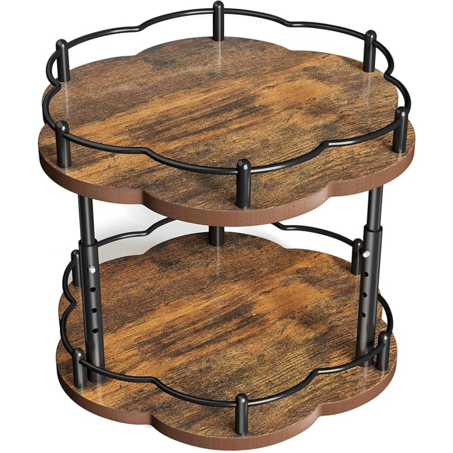Spice Rack Organization for Cabinet - 2 Tier Adjustable Height Lazy ...
