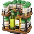 thumbnail image 1 of Spice Rack Organizer for Cabinet - Height Adjustable Rotating Lazy Susan, Wooden Spice Organization for Tabletop, Pantry, or Kitchen Counter, Fits Cabinets Over 11" Wide and 10.3" High, 1 of 5