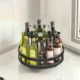 thumbnail image 1 of Spice Rack Organizer, 360 Degree Rotating Kitchen Spice Shelf, Metal Countertop Storage Supplies Shelf White Space Saving Easy Clean, Black, 1 of 6
