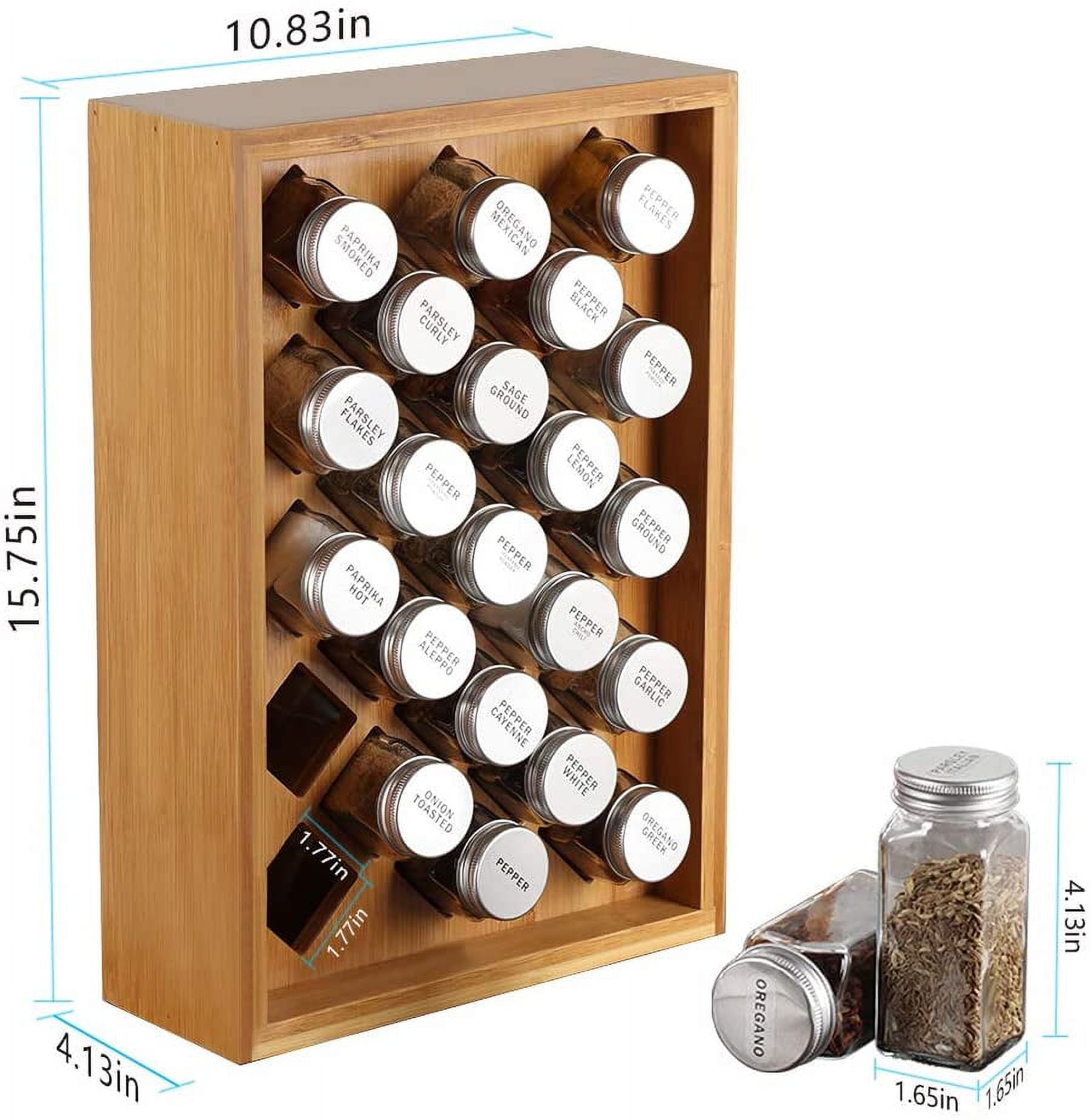 Shop Large Bamboo Shelf with Herb & Spice Jars Pack, Kitchen Organisation