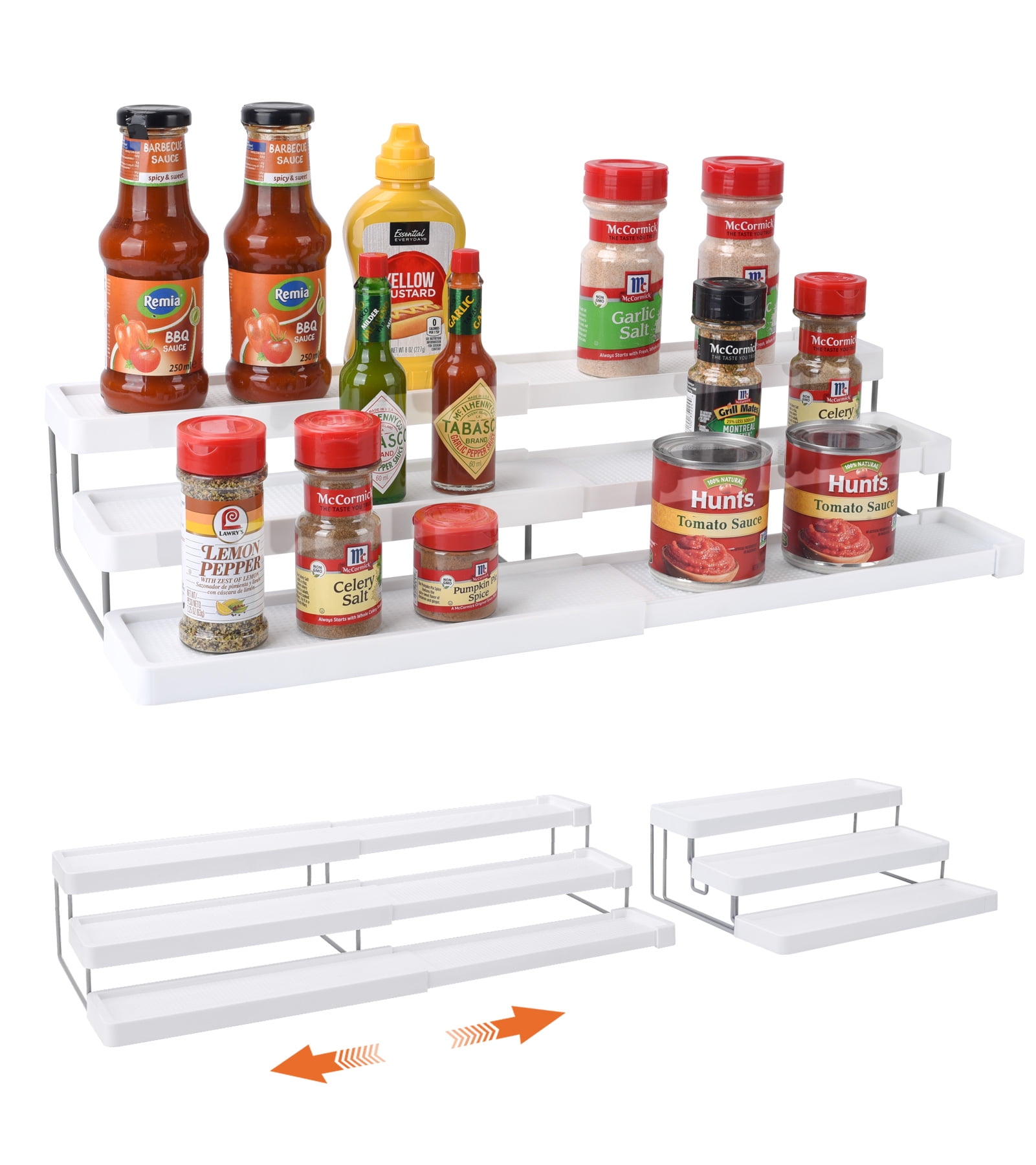 Spice Rack Organizer for 3 Tier Expandable Tiered Spice Shelf