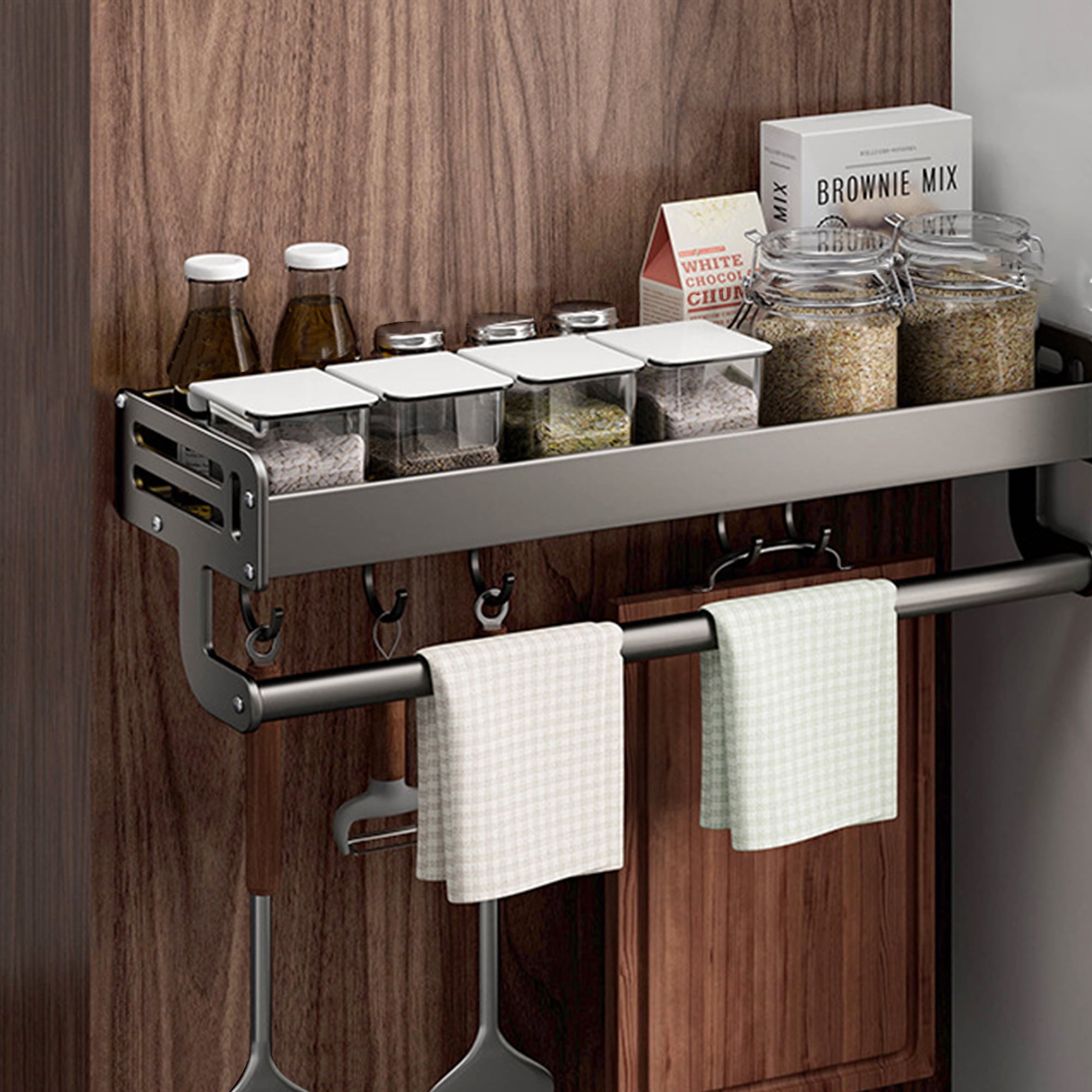 Spice Rack Organizer Wall Mounted Floating Shelves Storage for Pantry Cabinet Door Sturdy Hanging Organizer for Kitchen Bathroom Walmart Business Supplies