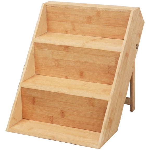 Spice Rack Organizer for Cabinet, 3 Tier Wood Step Shelf Seasoning Rack, Kitchen Countertop Shelves Cupboard Storage Rack for Spice Bottles, Jars