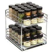 Spice Rack Organizer for Cabinet - Pull Out Double Tier Spice Rack 8-3/8"W x 10-3/8"D