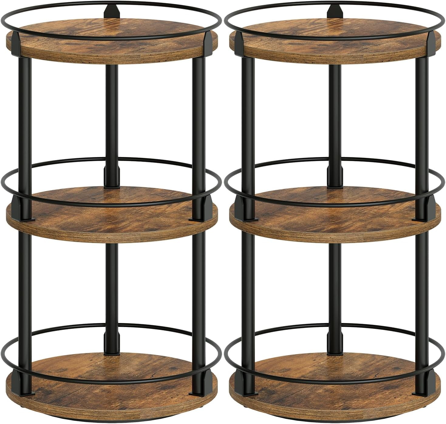 Spice Rack, Set of 2 Lazy Susan Organizer, 3-Tier Turntable Organizer ...