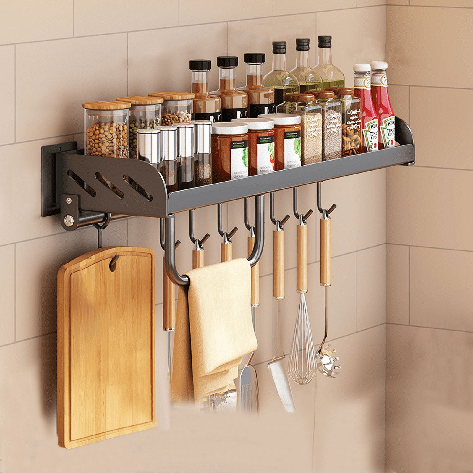 Spice Rack Wall Mount Spice Rack Organizer 16Inch Black