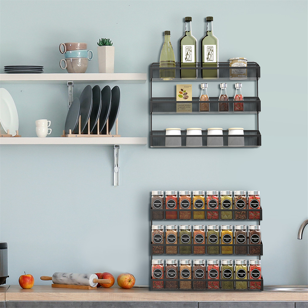 Bextsrack Spice Rack Wall Mount Spice Storage Rack Hoom Decor Hanging ...