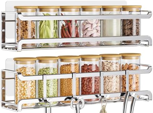 Spice Rack Wall Mounted 4 Pack,Space-Saving Spice Organizer for Spice ...