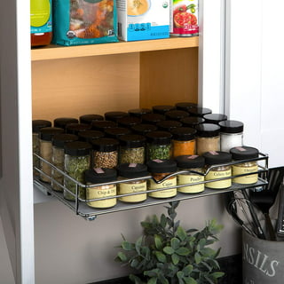 Our new pull-out spice racks are now as cute on the inside as they