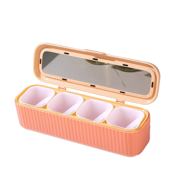 Spice Racks and Jars 4 Grids Seasoning Box Spice Jar Kitchen Organizer and Storage Spice Jars Clean Combination Seasoning Box Pepper Shakers Container Spice Container Set