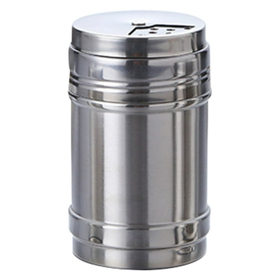 Spice Shaker, Seasoning Jar, Condiment Dispenser, Stainless Steel Multi-Purpose Sprinkler Bottle with Adjustable Rotating Lid, Portable Seasoning Container for Barbecue Daily Cooking Use,Grey
