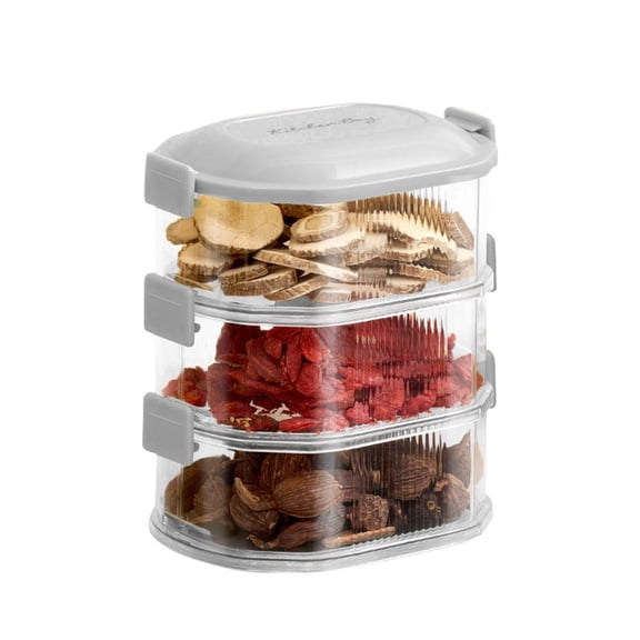 Spice Storage Box,3 Pcs Stackable Kitchen Storage Box Seasoning Containers with Lids for All Condiments