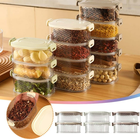Spice Storage Box Kitchen Seasoning Canister High-End Sorting Container Airtight Freshness Lock for Easy Pantry Organization Perfect for Home Chefs and Seasoning Organization Ihhddx