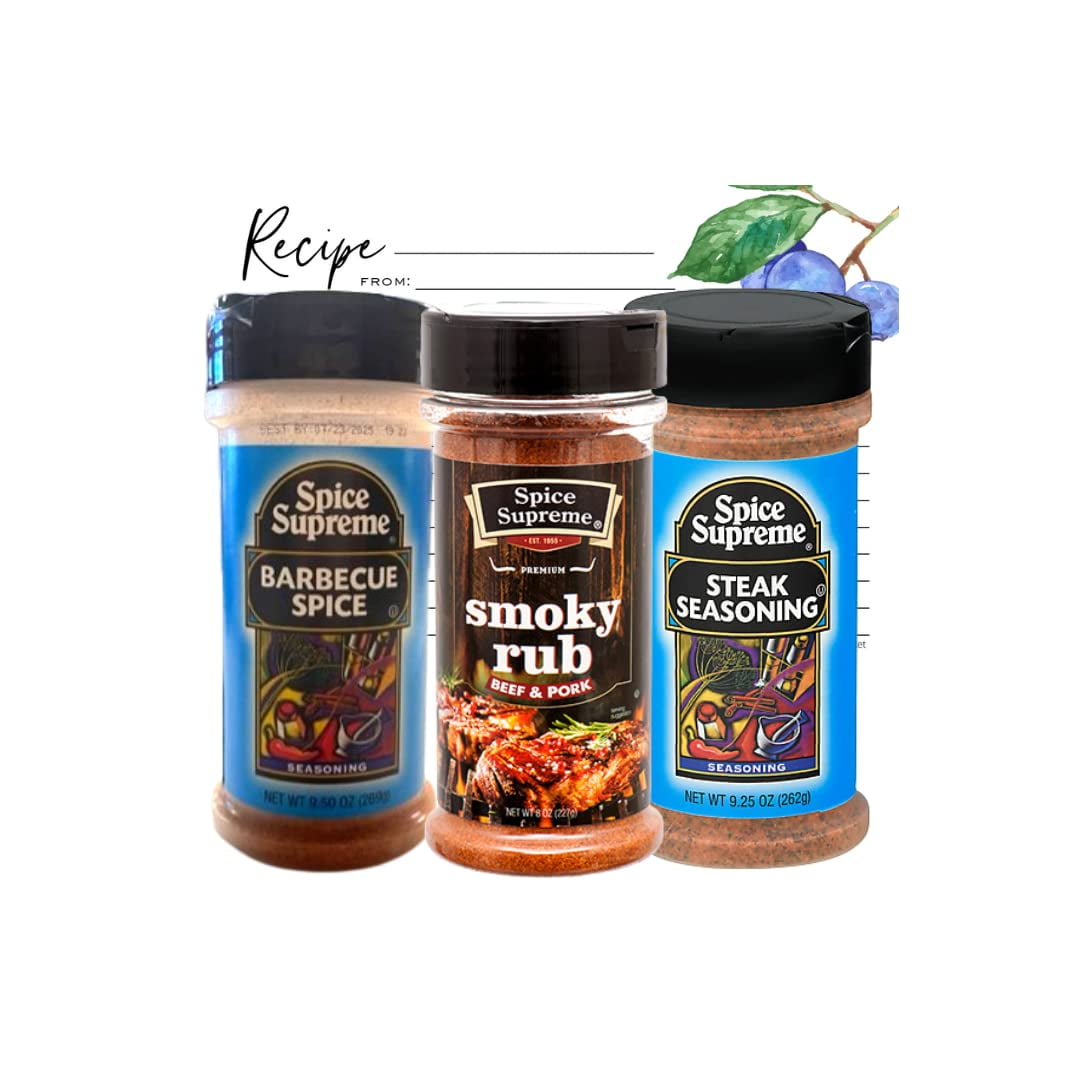Spice Supreme Barbecue Grilling Seasoning Variety 3 Pack, includes