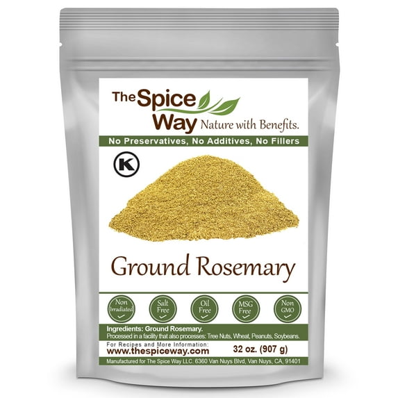 The Spice Way Ground Rosemary – European & Middle Eastern Cuisine - All Natural and Dried – Pure Ground Leaves – Vegan & Keto Friendly – Resealable Pouch – 32 oz