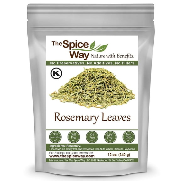 The Spice Way Rosemary Leaves - European & Middle Eastern Cuisine, All Natural, Pure Dried Leaves, Vegan & Keto Friendly - 12 oz