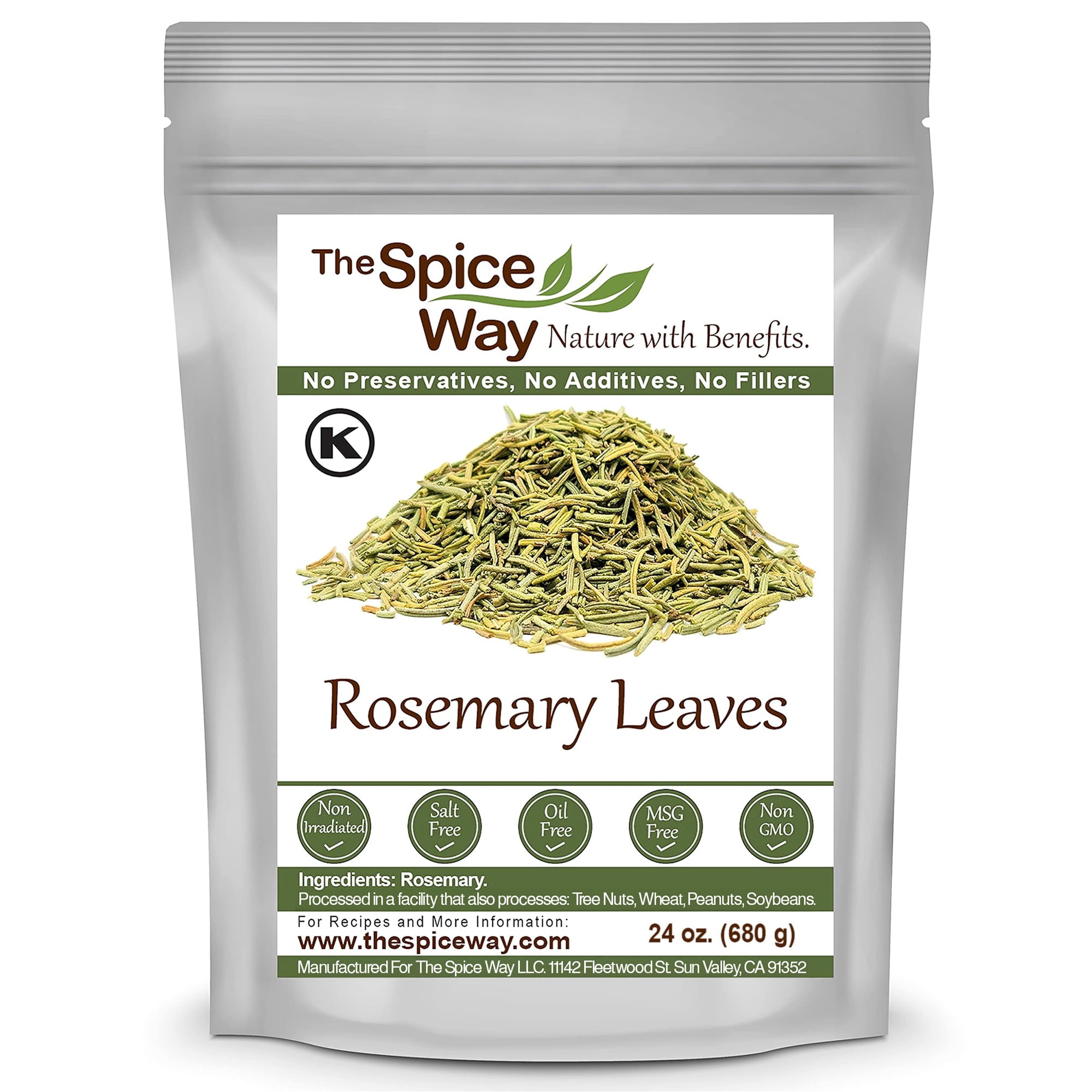 The Spice Way Rosemary Leaves - European & Middle Eastern Cuisine, All Natural, Pure Dried Leaves, Vegan & Keto Friendly - 24 oz
