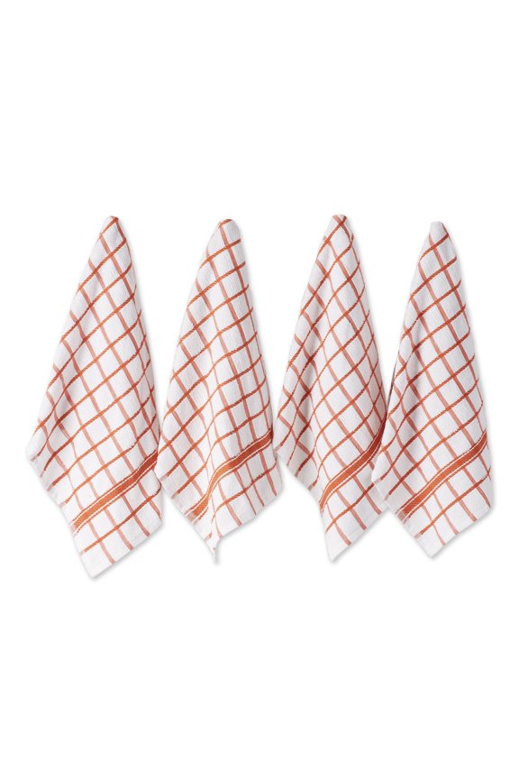 Spice Windowpane Terry Dishtowel 4 Piece