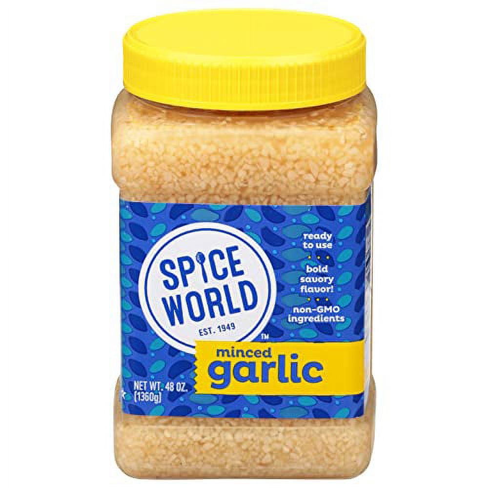 Spice World Minced Garlic â€“ Bulk 48 oz Garlic Container â€“ Readyto