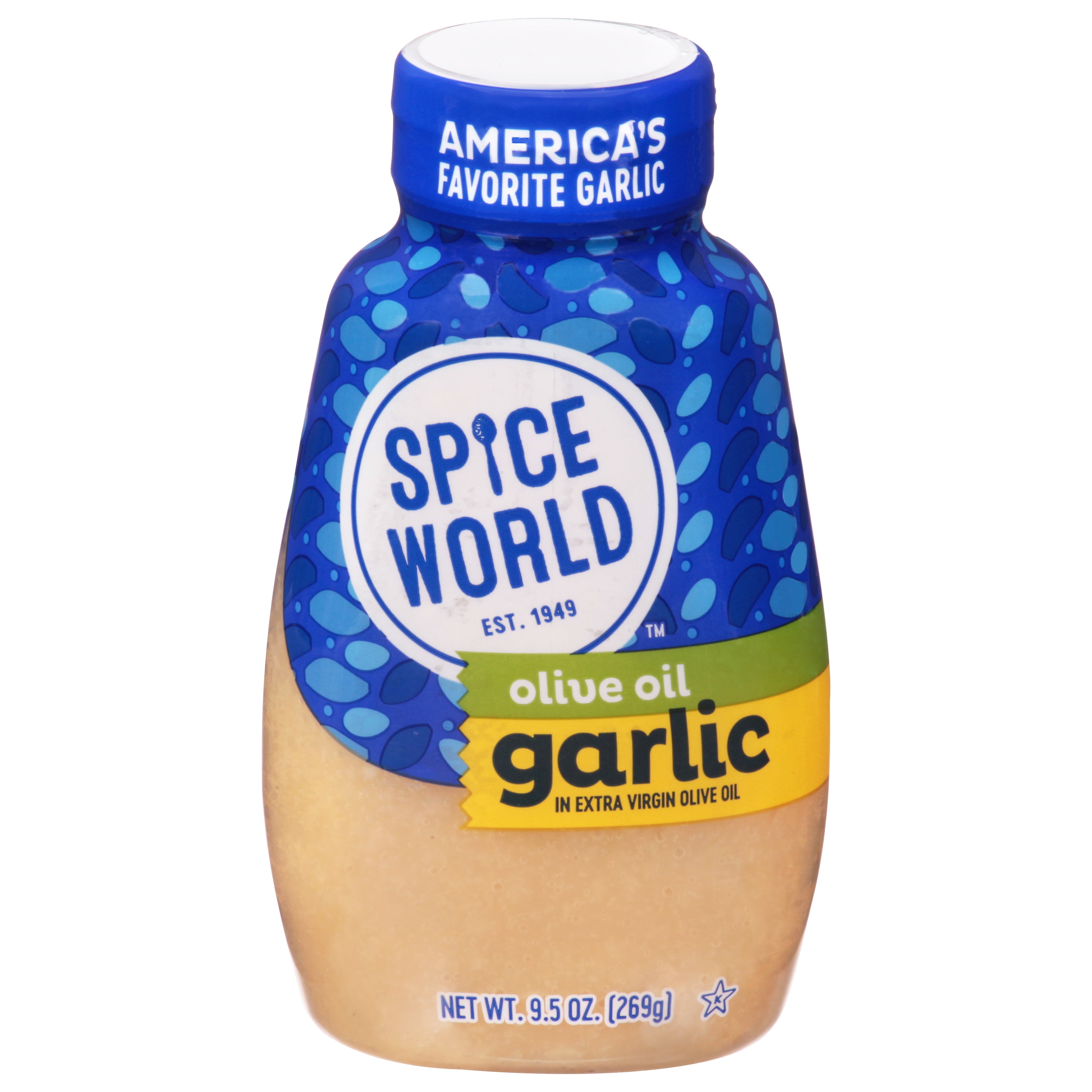 Spice World Minced Garlic in Extra Virgin Olive Oil, 9.5 oz Squeeze Jar