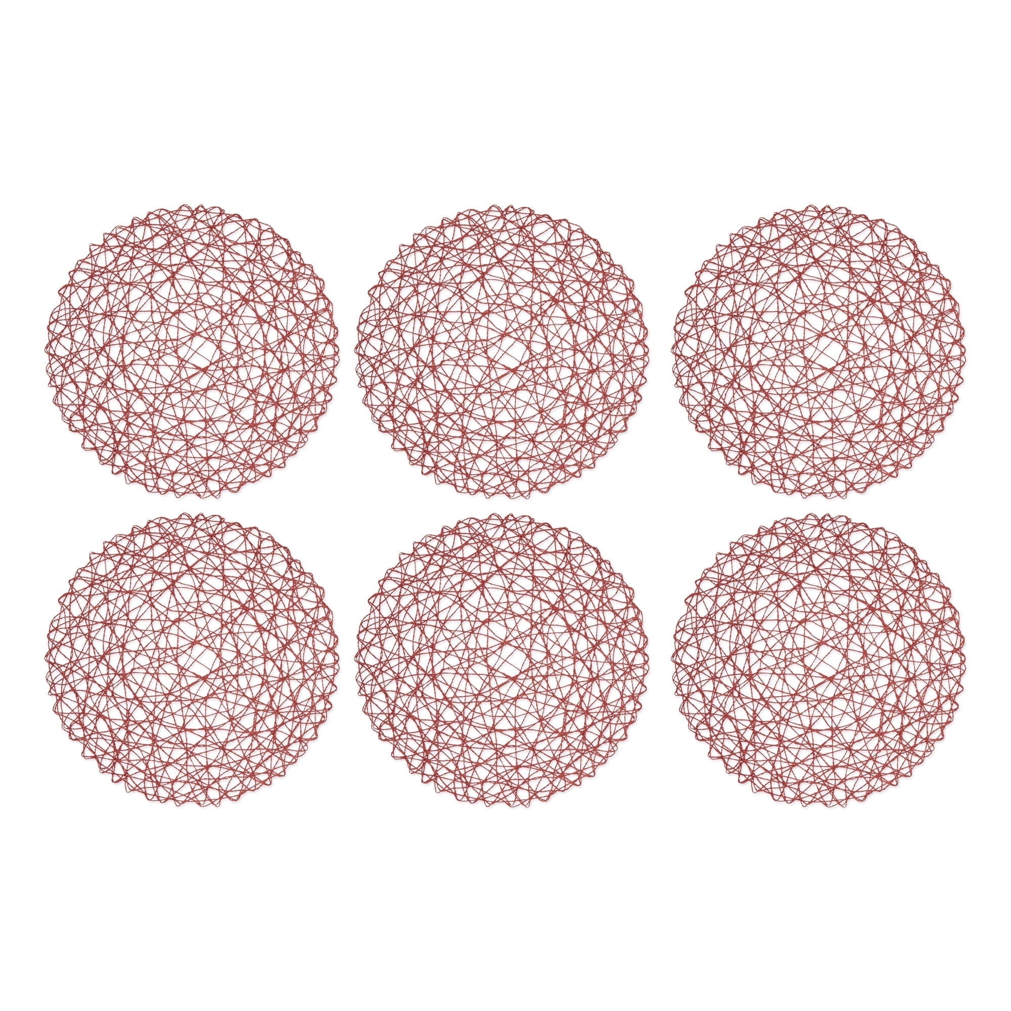 Spice Woven Paper Round Placemats Set of 6