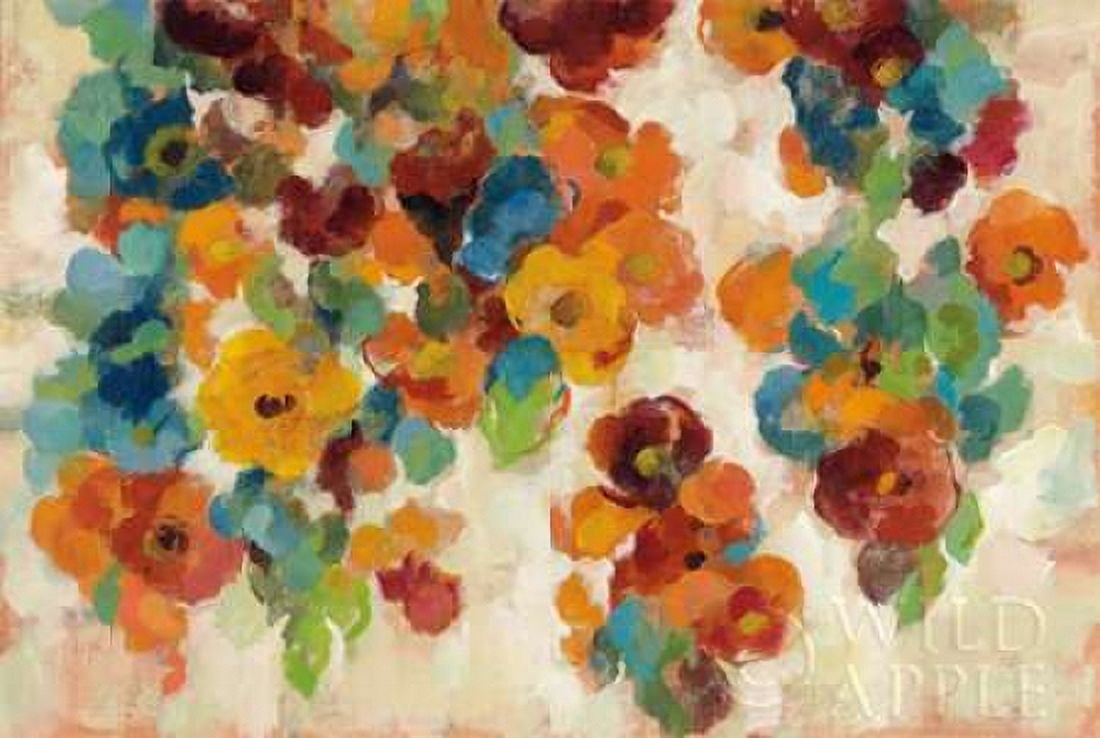 Spice and Turquoise Florals Canvas Art - Silvia Vassileva (24 x 36)