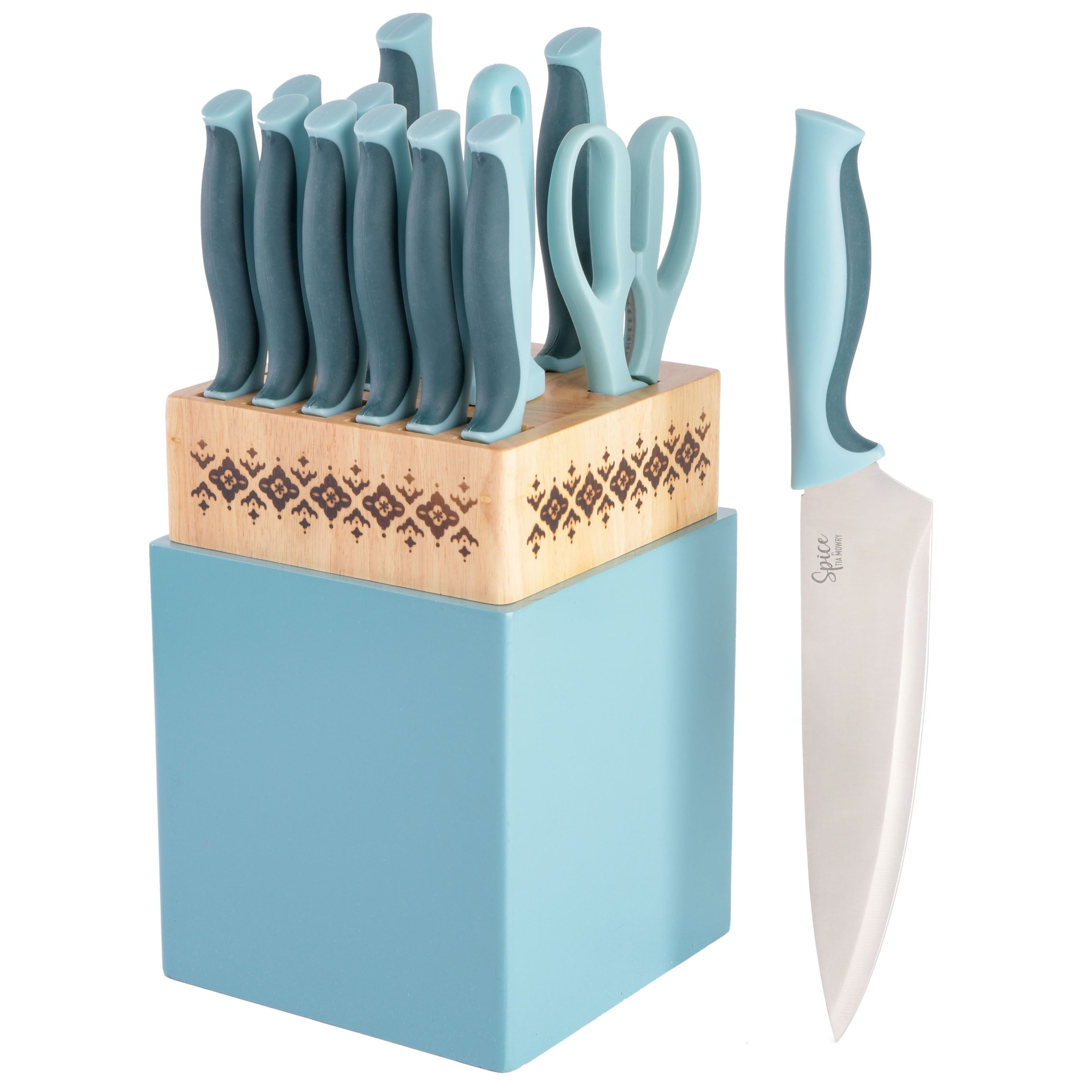 SPICE BY TIA MOWRY Savory Saffron 7-Piece Stainless Steel Cutlery Set - Gray(並行輸入品) Spice by Tia Mowry Savory Saffron Blue 16 Piece Ceramic Nonstick