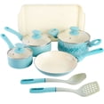thumbnail image 1 of Spice by Tia Mowry - Tia's Healthy Nonstick Ceramic 10-Piece Mint Aluminum Cookware Set, 1 of 12