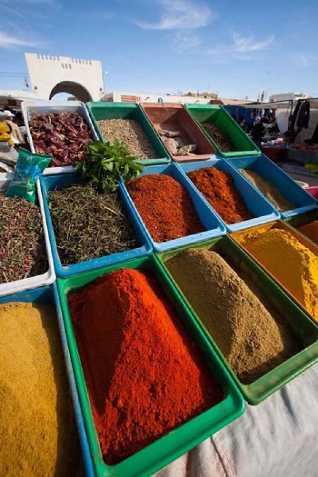 Spice market Douz Sahara Desert Tunisia Canvas Art - Walter Bibikow DanitaDelimont (23 x 35)