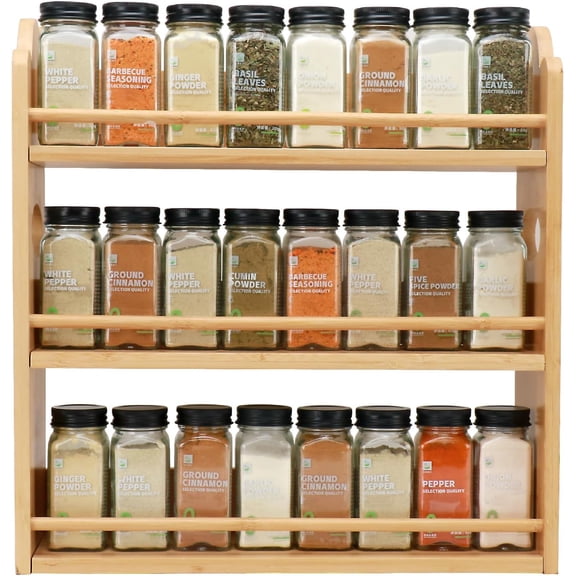 Spice rack, storage rack, seasoning jar storage rack, suitable for spice organizer installed on kitchen countertops or walls, bracket with handle, excluding jars