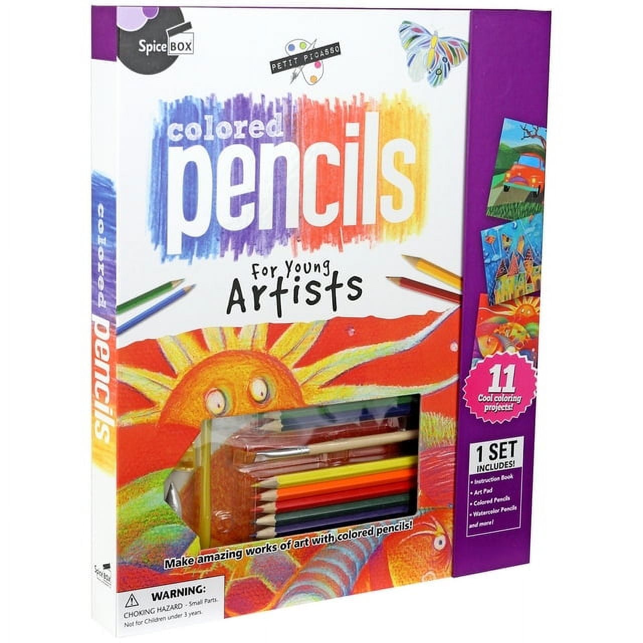 SpiceBox Petit Picasso Colored Pencils Kit-Assorted Colors