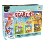 SpiceBox First Library Four Seasons 4 Die-Cut Board Books with Finger Puppets