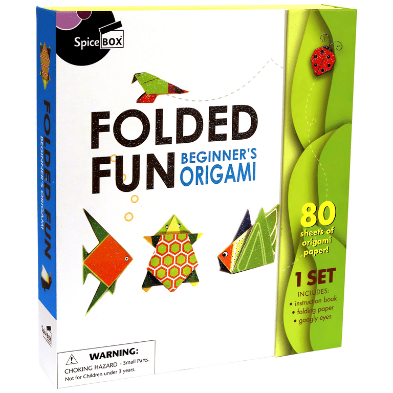 SpiceBox Folded Fun Origami Paper Folding Instruction Kit for Beginners 