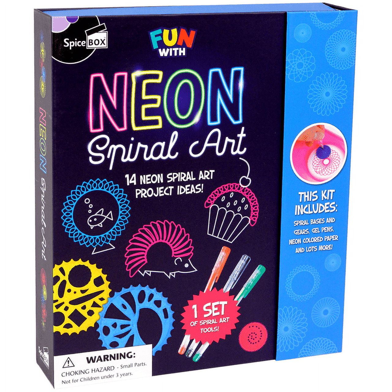SpiceBox Children's Activity Kits Fun With Neon Spiral Art
