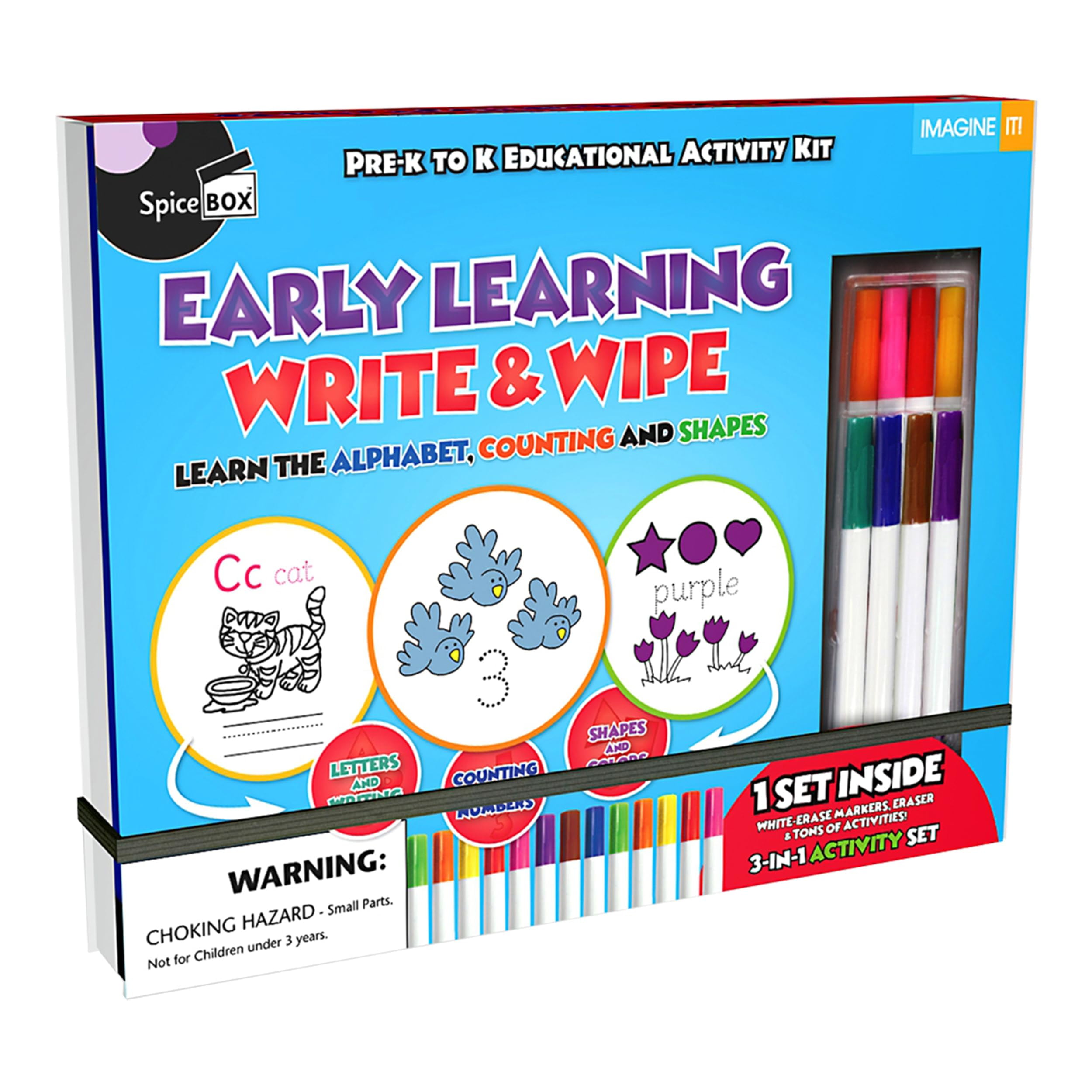 SpiceBox Preschool Learning Educational Toys, Dry Erase Activity Book