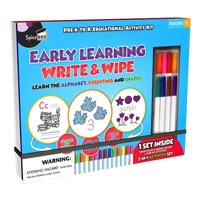 SpiceBox Preschool Learning Educational Toys, Dry Erase Activity Book
