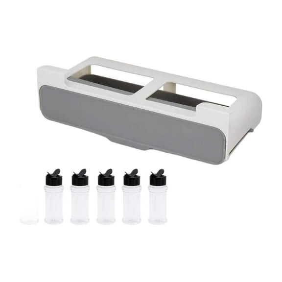 Spicecaddy Organizer Rack Organizer Under Cabinet Self Adhesive Slides In And Out Seasoning Organizer Pull Down Hidden Rack For Drawer With 6 Bottles