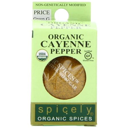Spicely Organic Cayenne Pepper, 0.6 Ounce (Pack of 6)