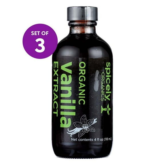 Spicely Organics  4 oz OG2 Spicely Organics Vanilla Extract - Set of 3