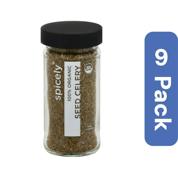 Spicely Organics Celery Seeds Spice Jar 1.4 oz (Pack of 9)