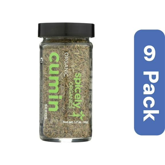 Spicely Organics Cumin Seed Whole Spice Jar 1.7 oz (Pack Of 9)