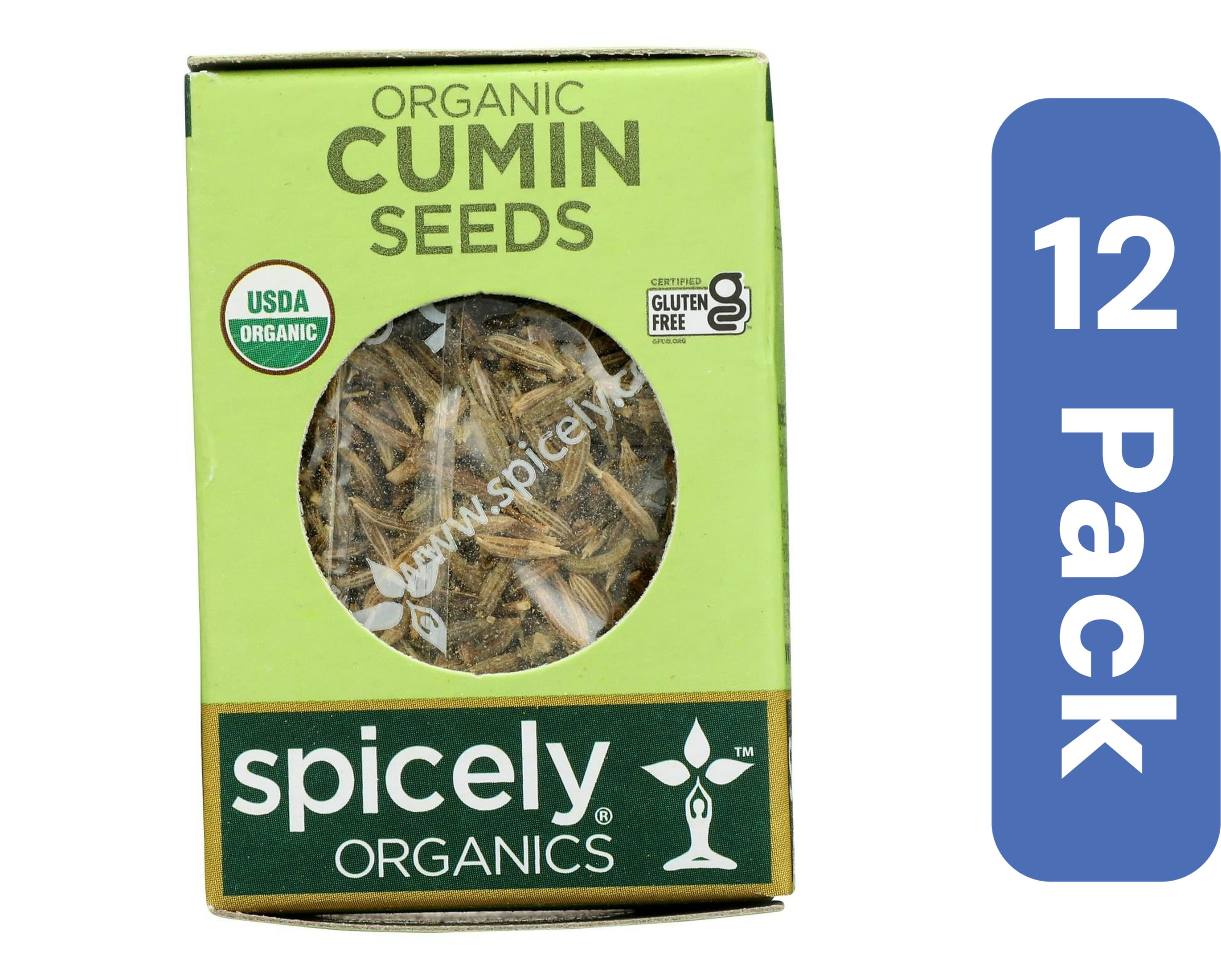 Spicely Organics Cumin Seeds Spice Box 0.5 oz (Pack Of 12)