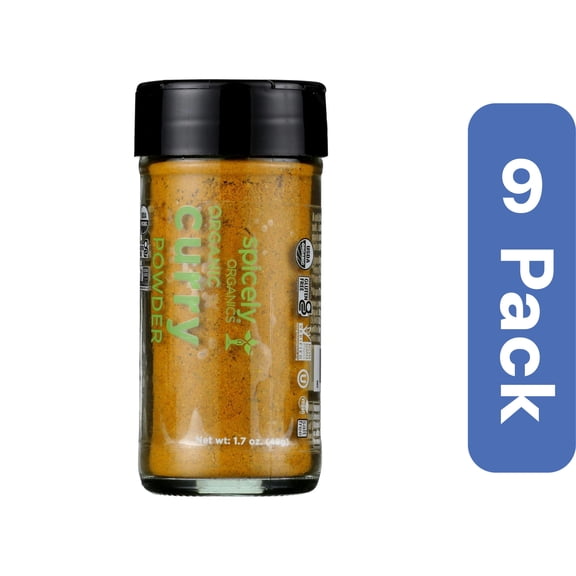 Spicely Organics Curry Powder Spice Jar 1.7 oz (Pack Of 9)