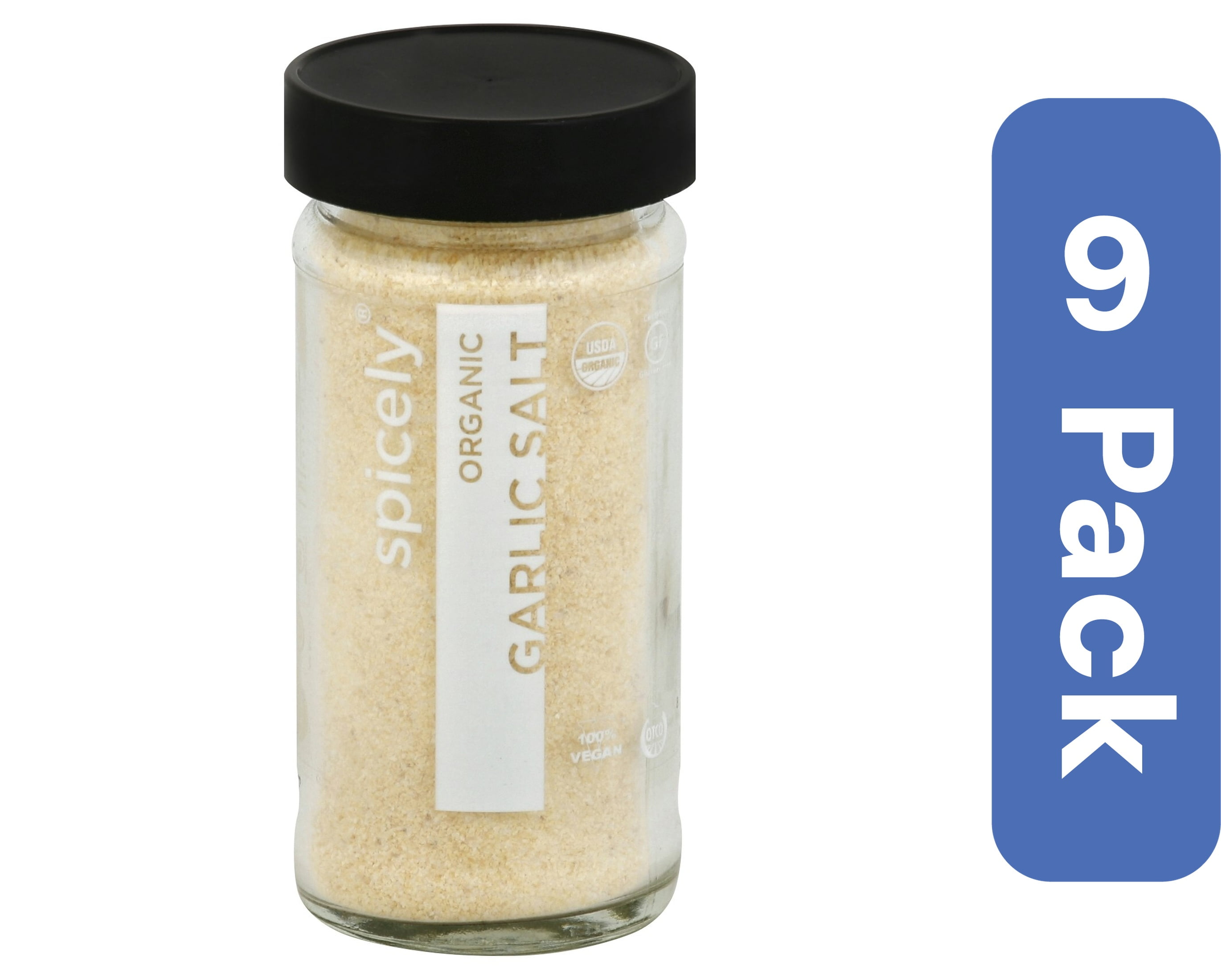 Spicely Organics Garlic Salt Spice Jar 3.4 oz (Pack Of 9)