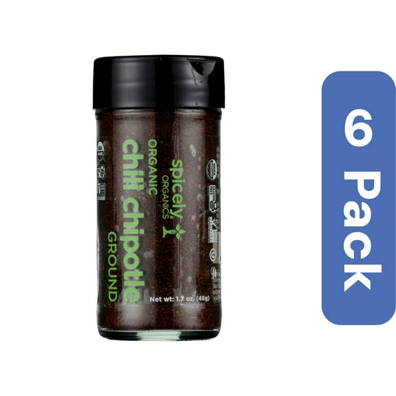 Spicely Organics Ground Chili Chipotle Spice Jar 1.7 oz (Pack Of 6)