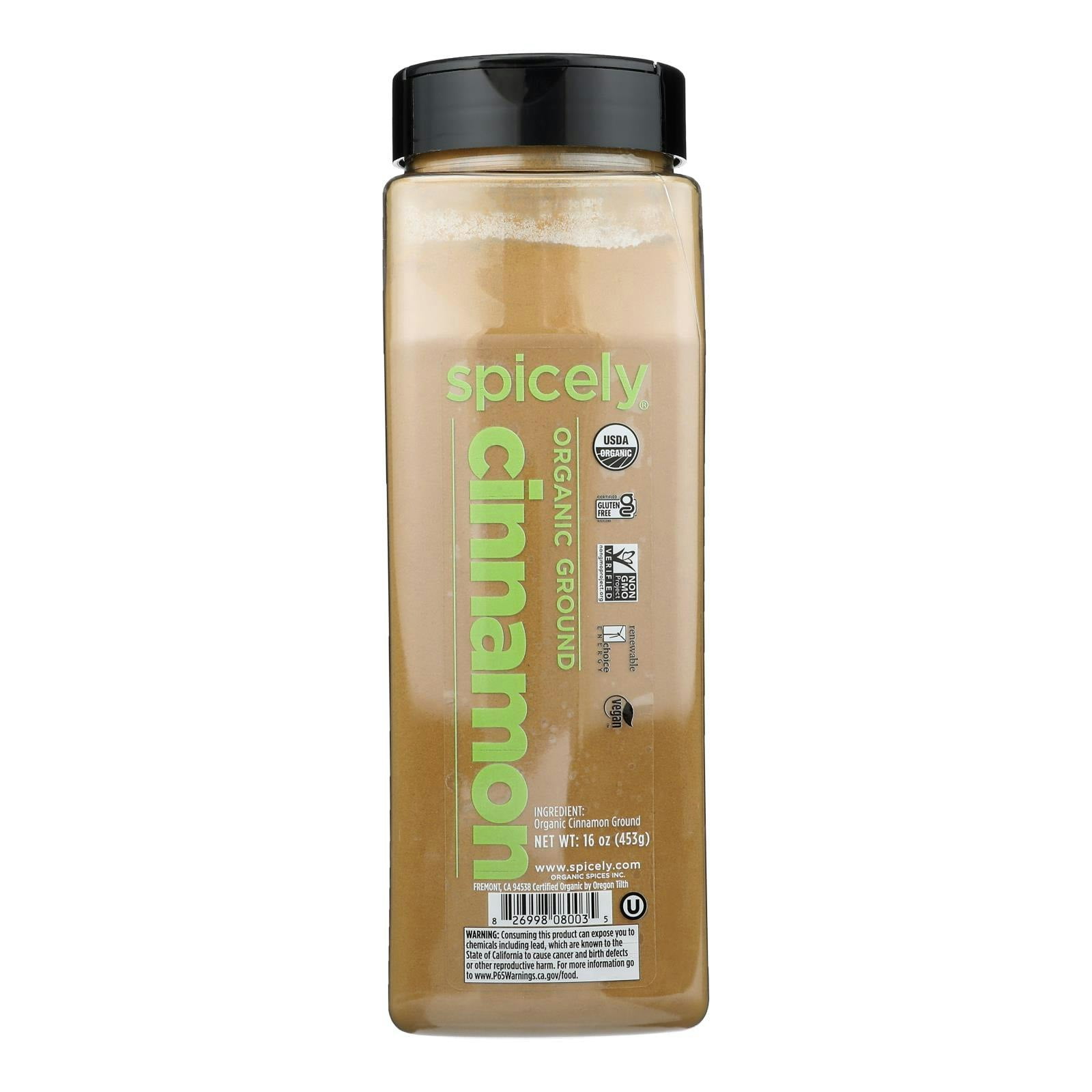 SPICELY ORGANIC - Organic Ground Cinnamon - 16 oz, Case of 2