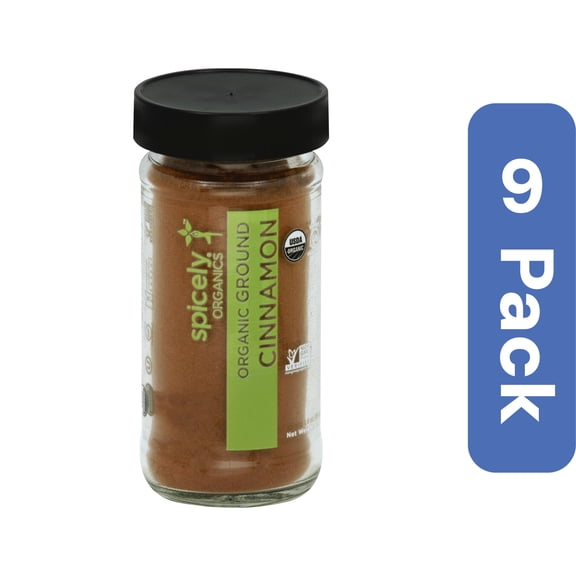 Spicely Organics Ground Cinnamon Spice Jar 1.4 oz (Pack of 9)