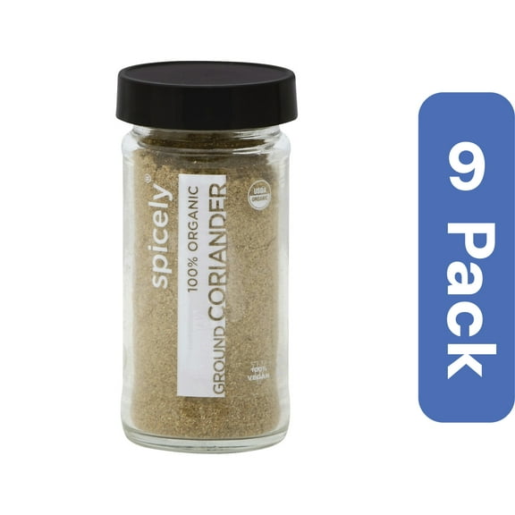 Spicely Organics Ground Coriander Spice Jar 1.4 oz (Pack of 9)