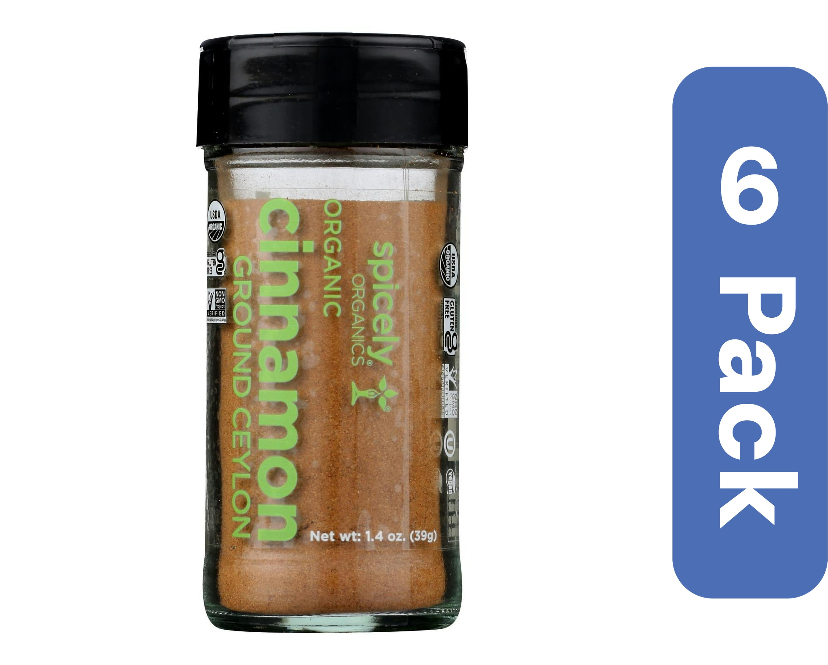 Spicely Organics Ground Cumin Spice Cylinders Jar 1.4 oz (Pack of 6)